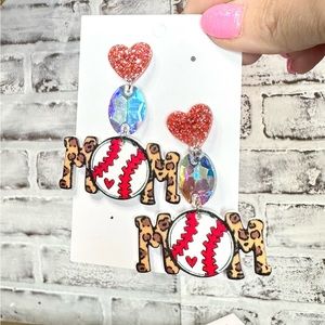 ✨NEW✨AB Crystal Baseball Mom Earrings!